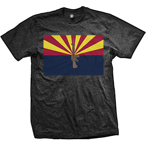 Arizona Flag AR-15 Rifle T-Shirt (TriBlack)