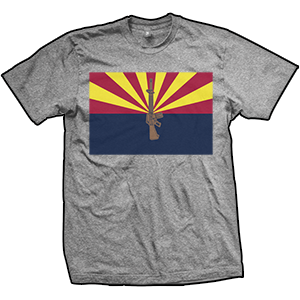 Arizona Flag AR-15 Rifle T-Shirt (TriGrey)