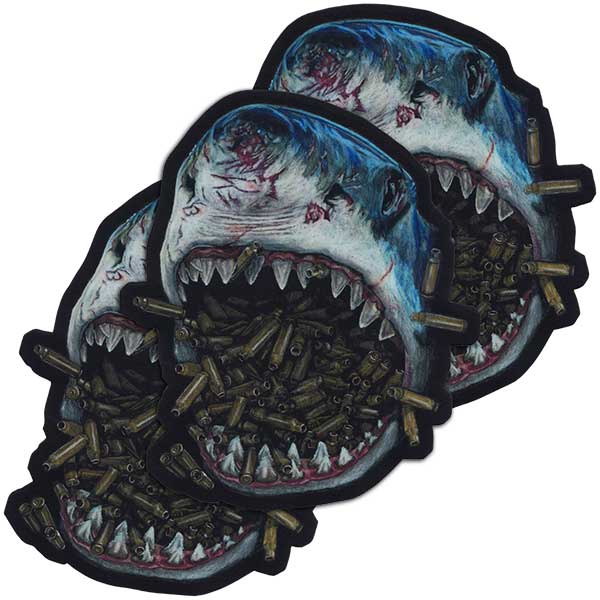 Brass Shark Vinyl Sticker (3.7x4.3") - 3 PACK