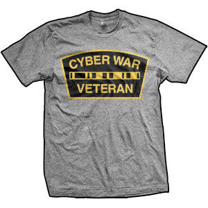 Cyber War Veteran Logo T-Shirt (TriGrey)
