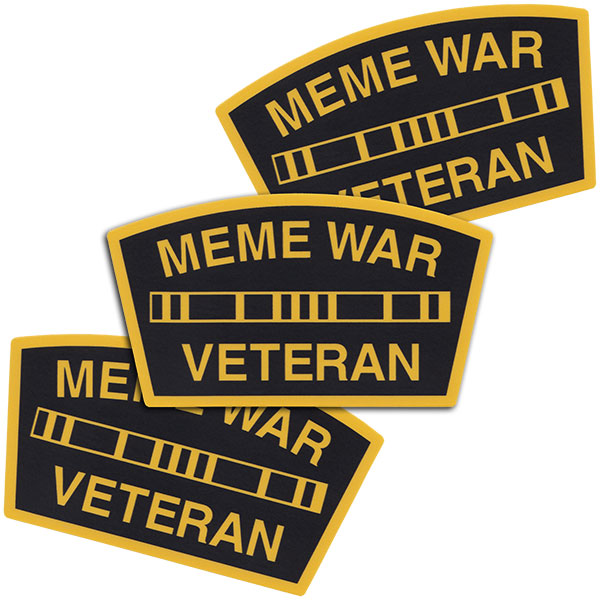 Meme War Veteran Vinyl Sticker (4x2") - 3 PACK